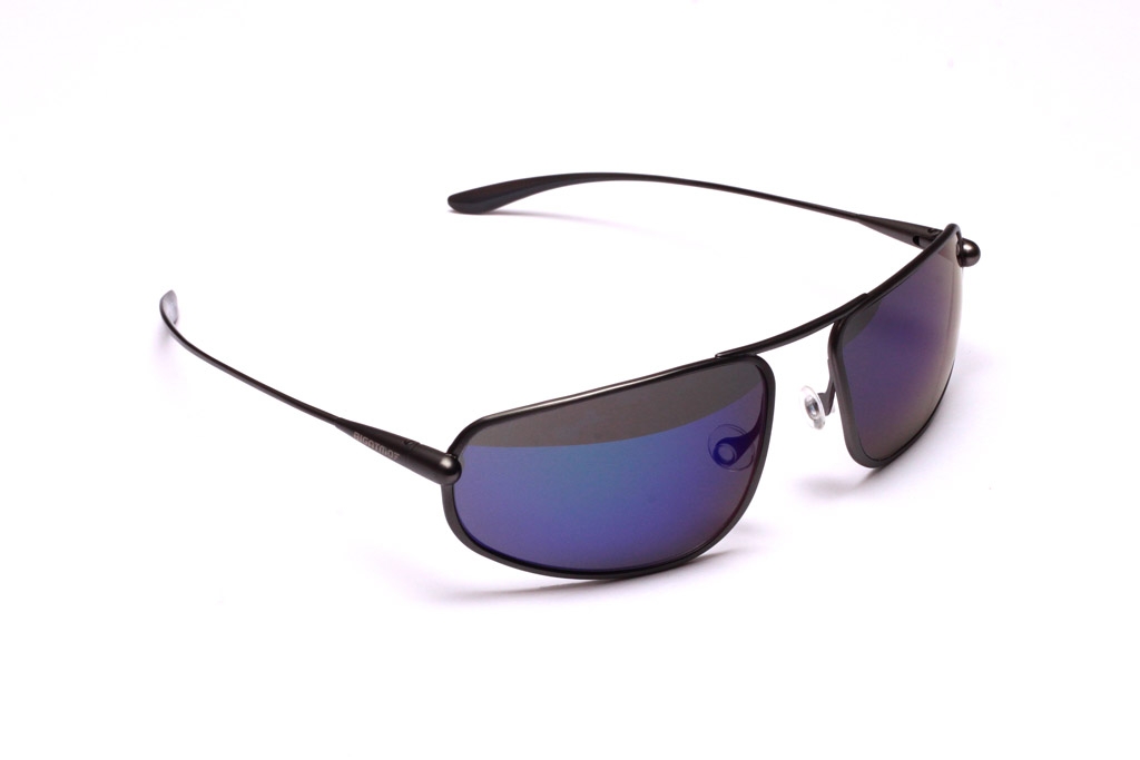 Strato - Gunmetal Titanium Frame Iridescent Blue Mirror Grey High-Contrast Sunglasses