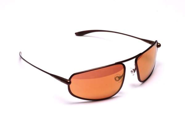 Bigatmo titanium frame sunglasses with copper brown photochromic lenses