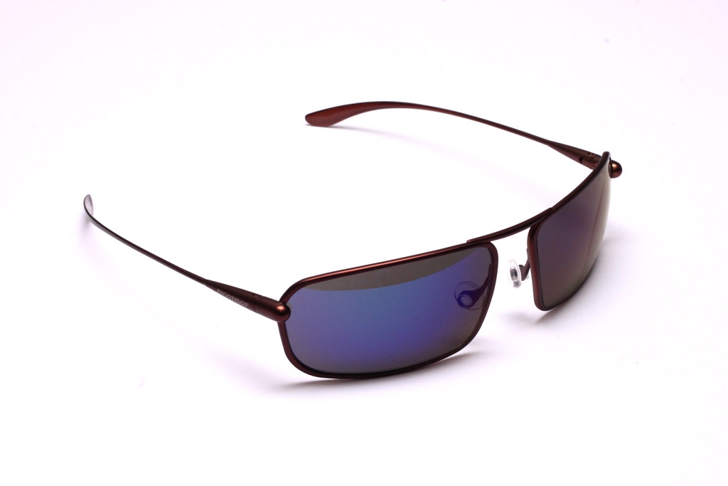 Meso - Brunello Titanium Frame Iridescent Blue Mirror Grey Polarized Sunglasses