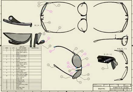 Computer aided design for Bigatmo sunglasses