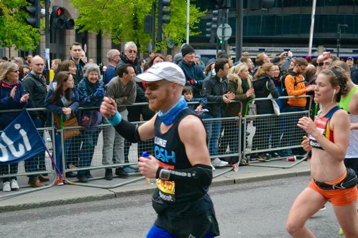 Luke running in the London Marathon 2015