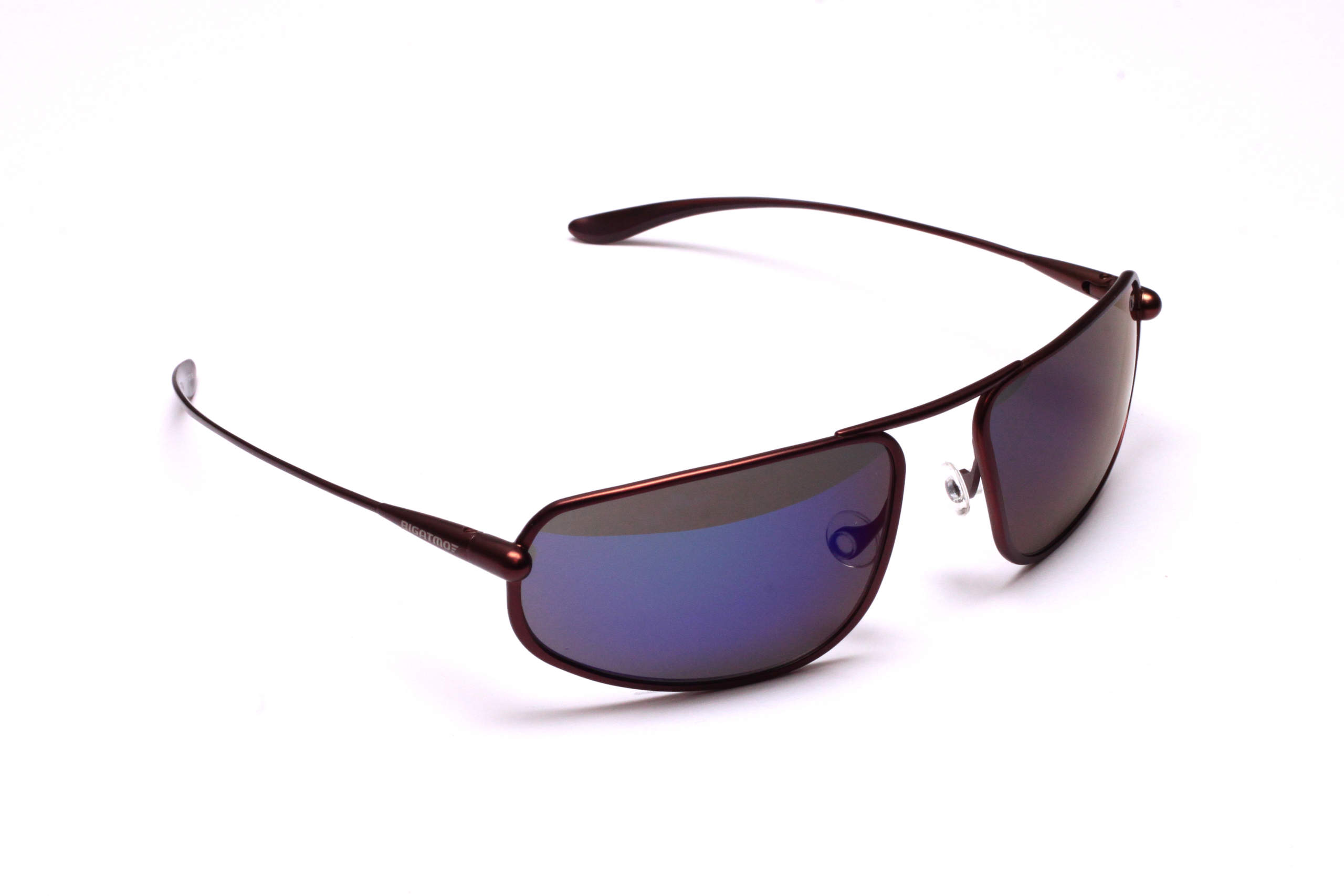 Strato - Brunello Titanium Frame Iridescent Blue Mirror Grey High-Contrast Sunglasses